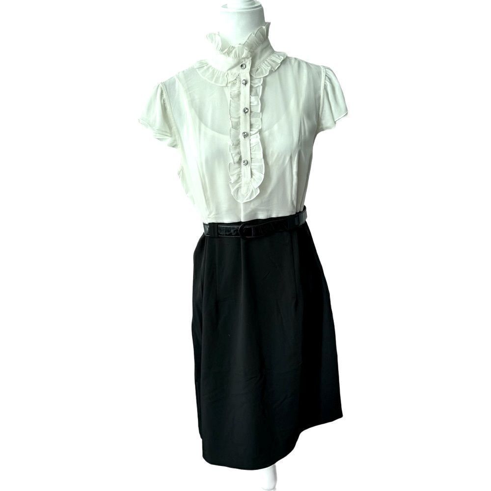 Vintage Dress Barn Black White Dress Belt